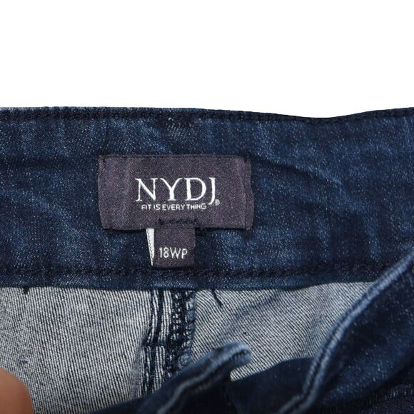 NYDJ Jeans Womens 18 Petite Medium Blue Denim Marilyn Straight Lift Tuck Tech - Picture 5 of 11